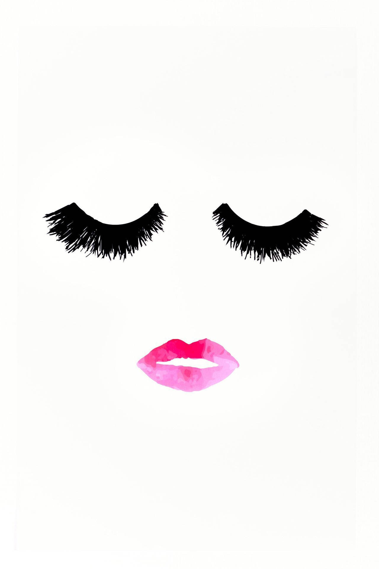 Makeup Lashes And Lipstick Art Background