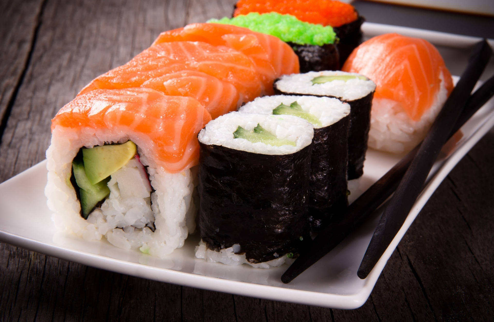 Maki Sushi Roll Appetizer Background