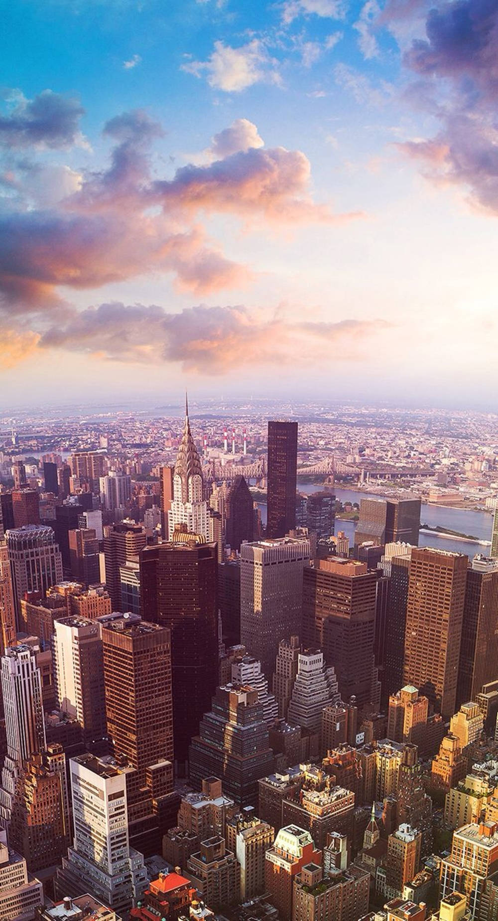 Making A Call Under The New York City Sky Background