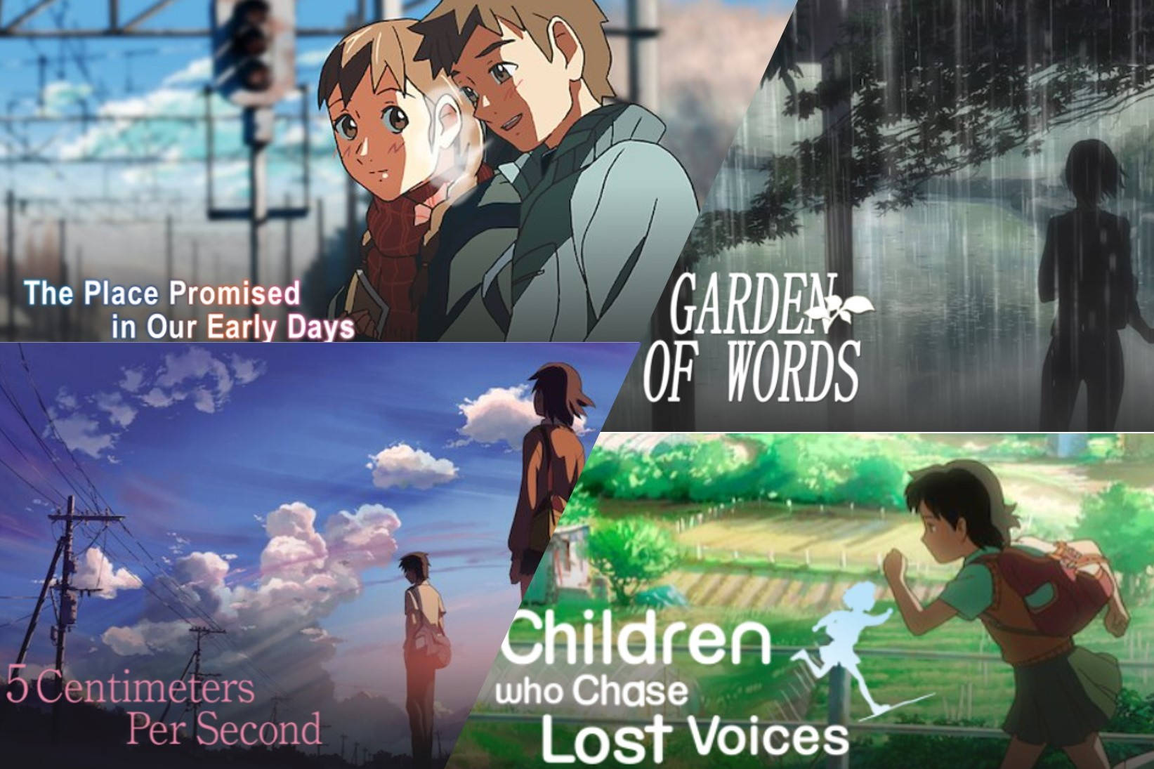 Makoto Shinkai Anime Film Posters Background