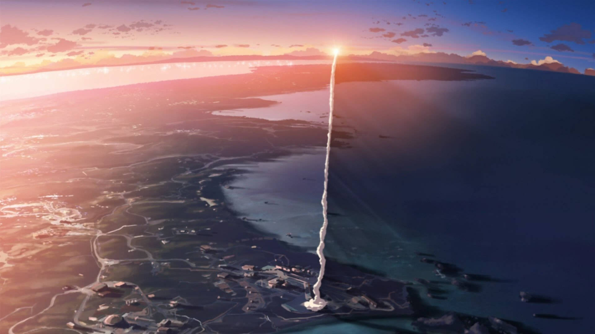 Makoto Shinkai Film Rocket Launch Background