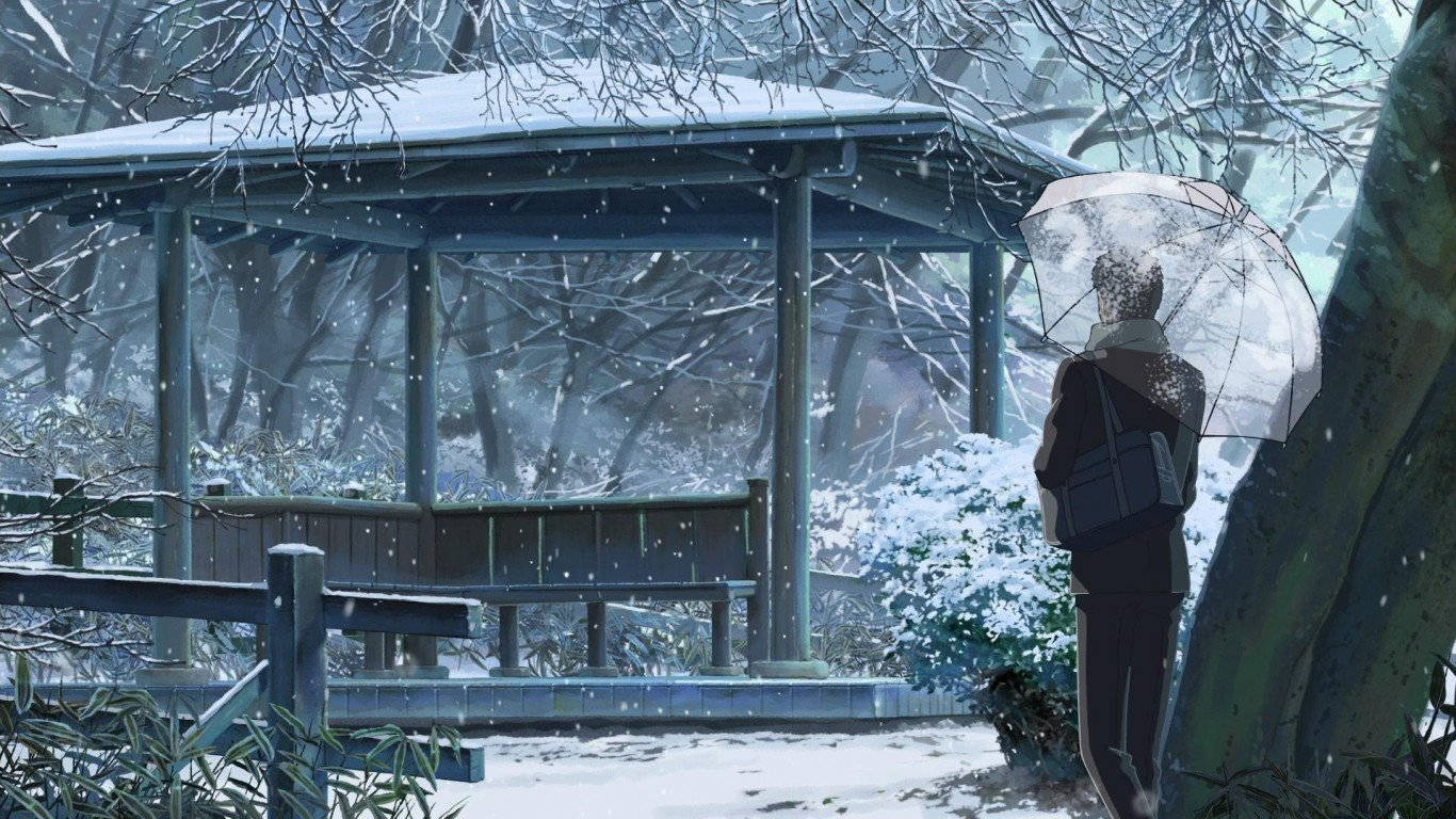 Makoto Shinkai Garden Of Words Winter Aesthetic Background