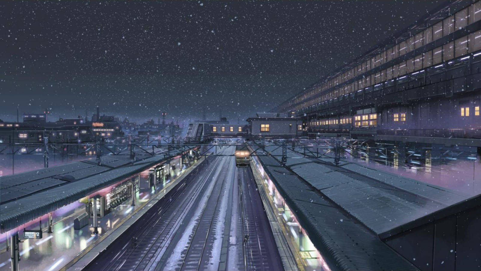 Makoto Shinkai Iwafune Station Background