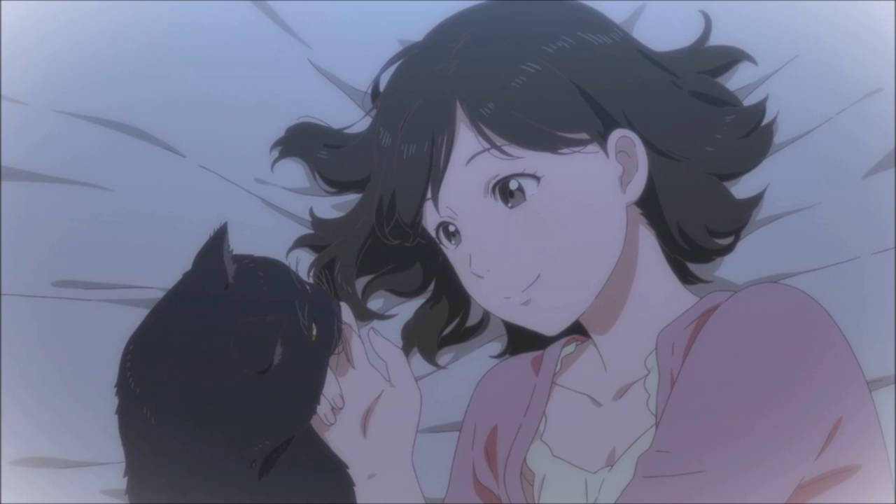 Makoto Shinkai Miyu And Chobi Cat Background