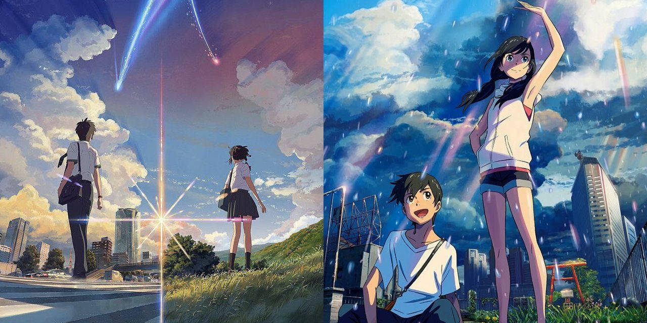 Makoto Shinkai Your Name Weathering With You Posters Background