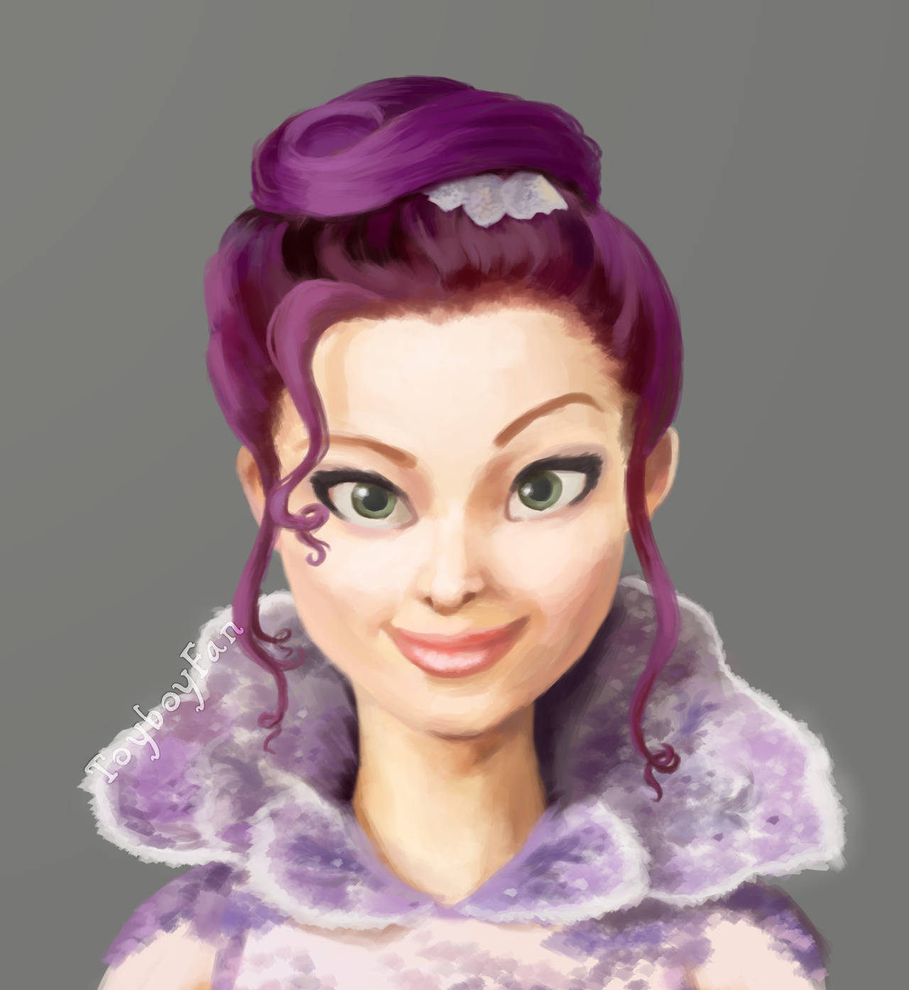 Mal Descendants Purple Bun Hair Background