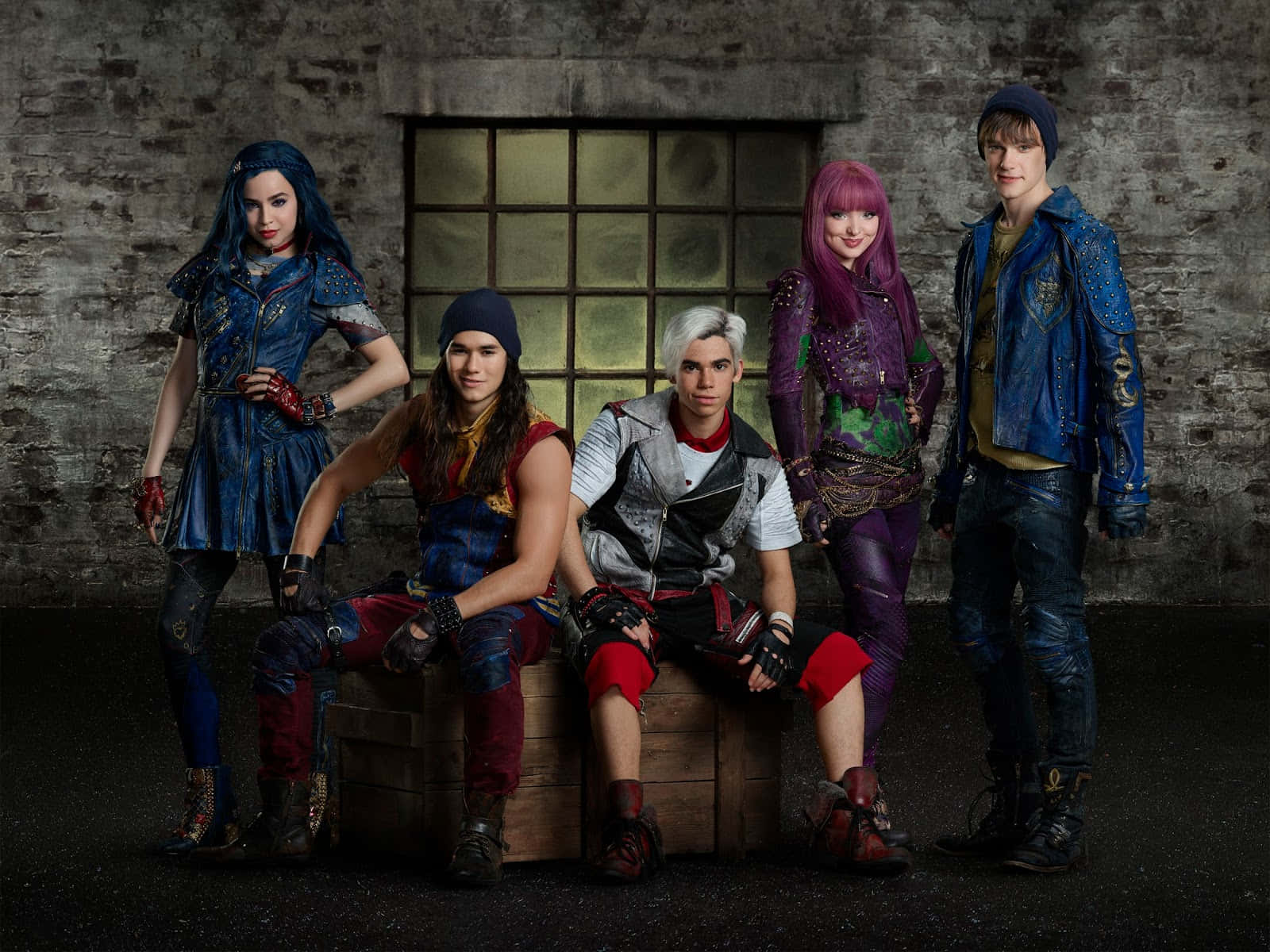 Mal, Evie, Carlos And Jay From The Disney Descendants Background