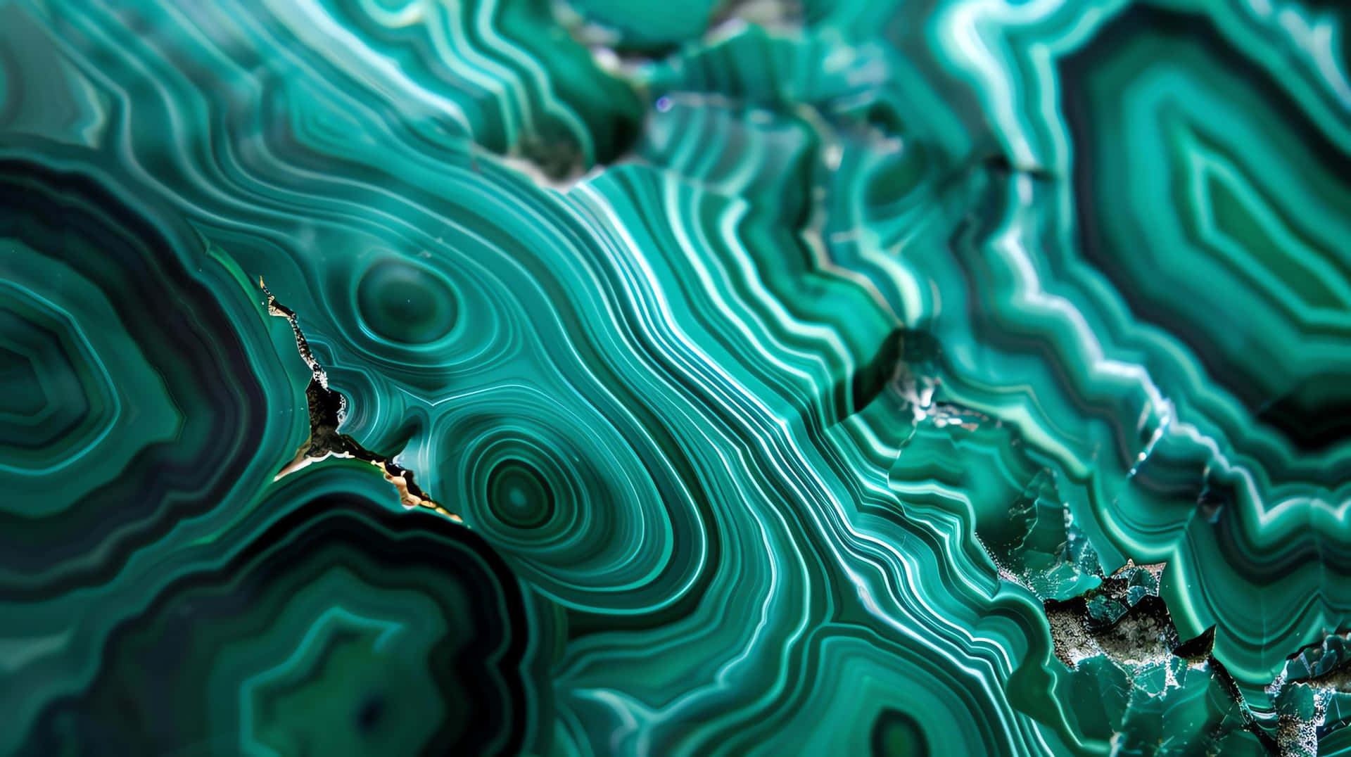 Malachite Green Banded Mineral Texture Background