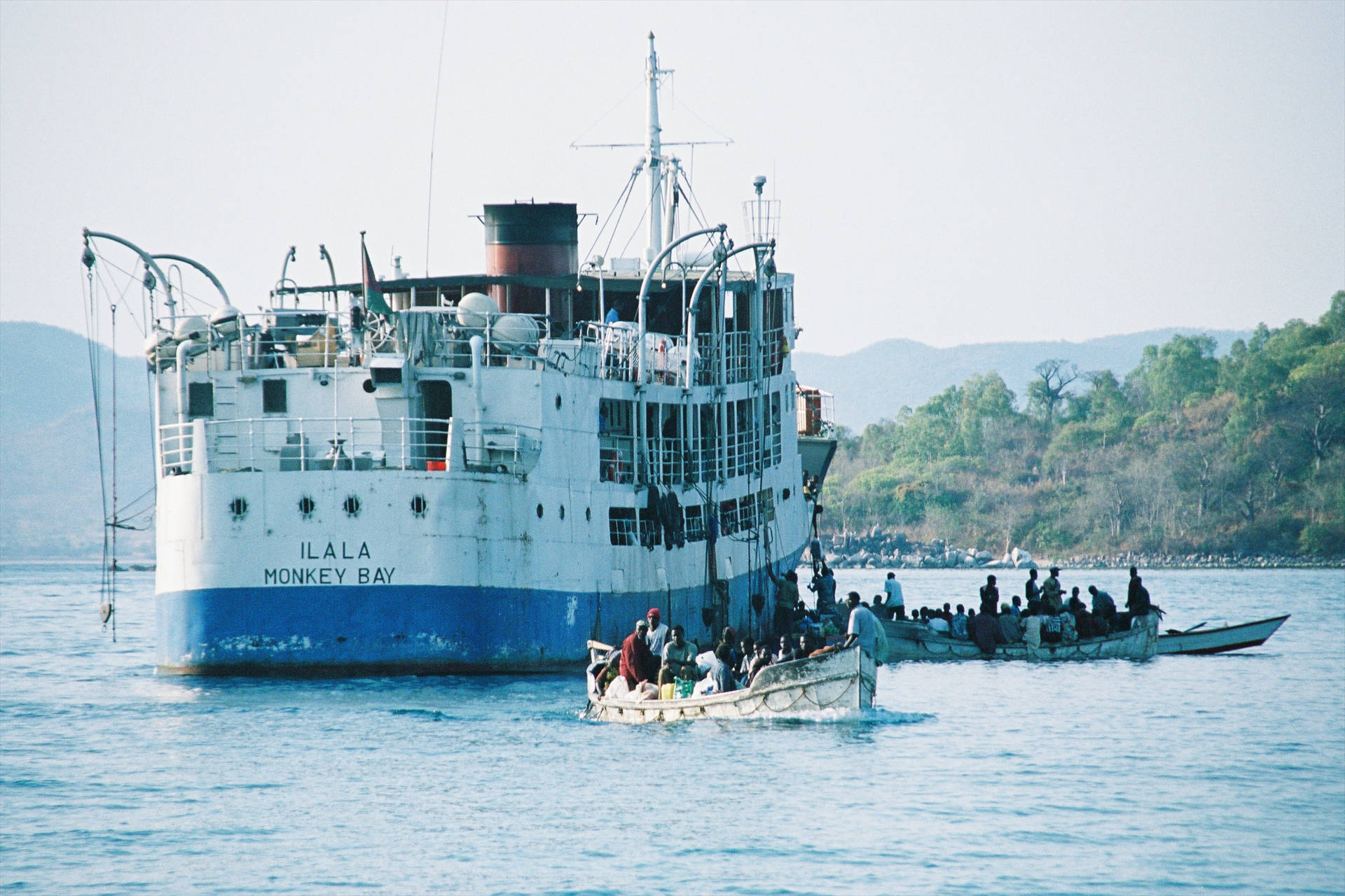 Malawi Large Ferry Boats Background