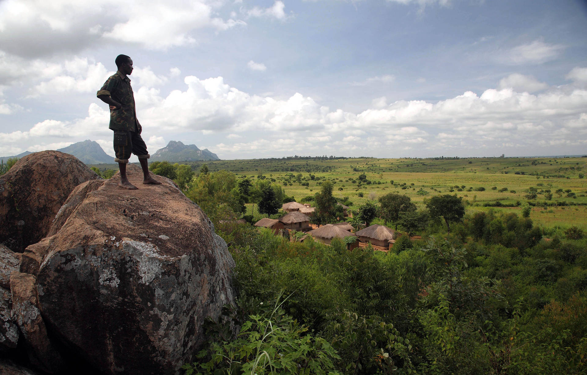 Malawi Man Looking Beyond Background