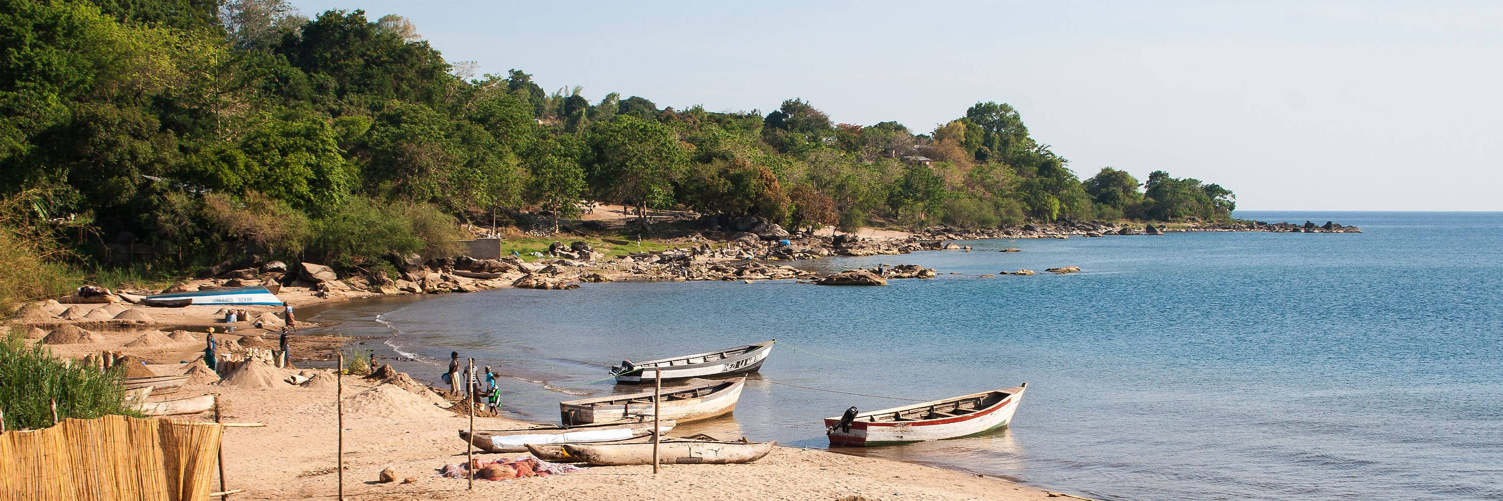 Malawi Parked Boats Beach Background