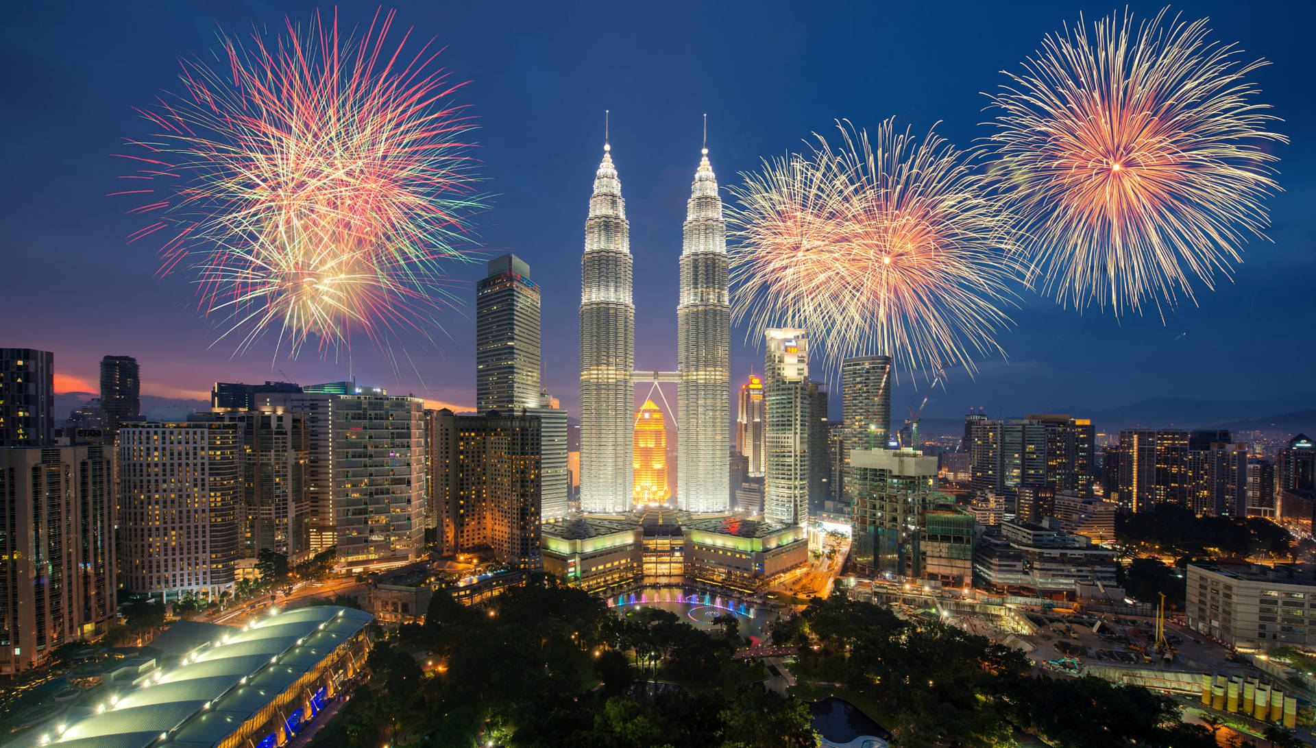 Malaysia Pretty Fireworks Background