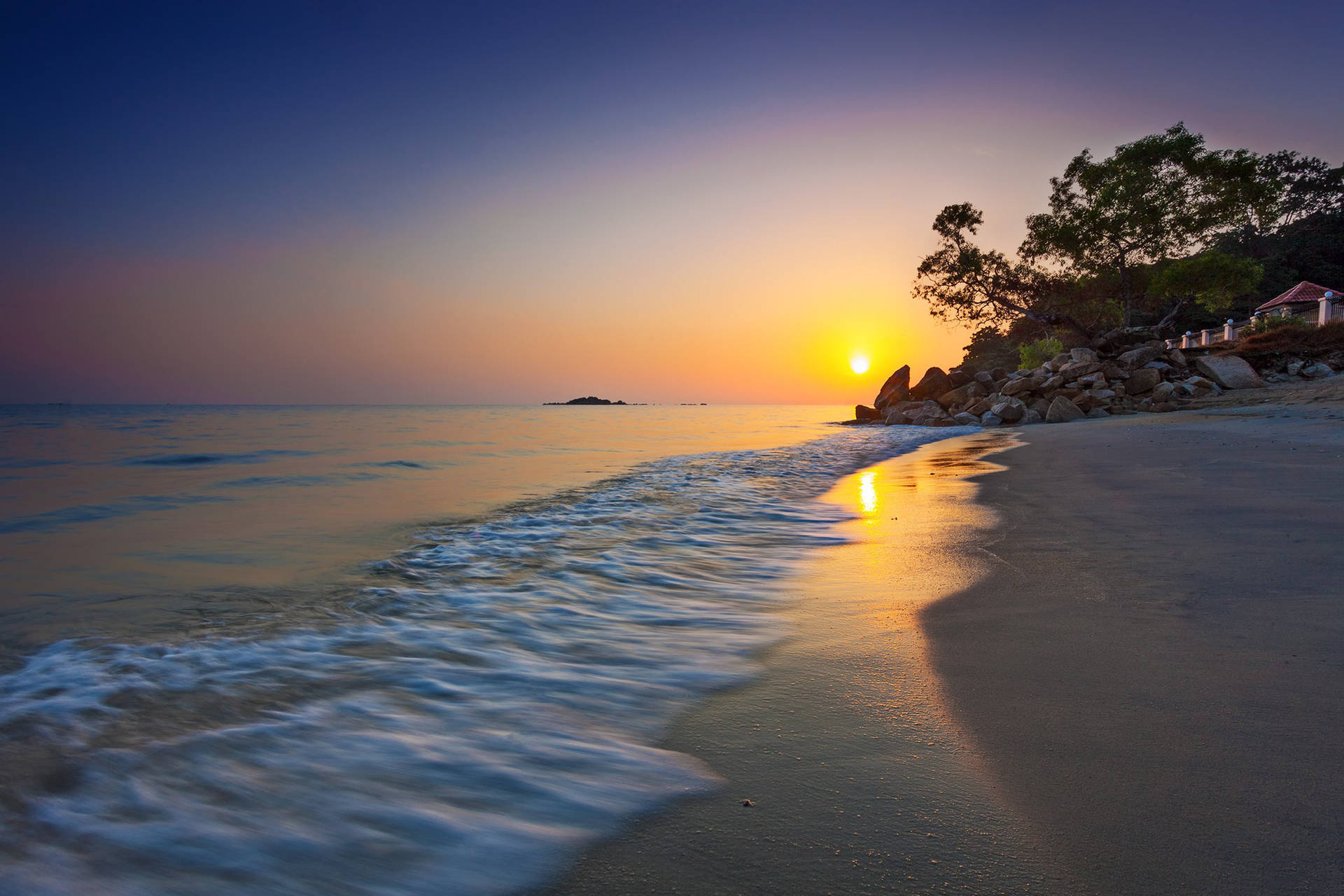 Malaysia Sunset Beach Background