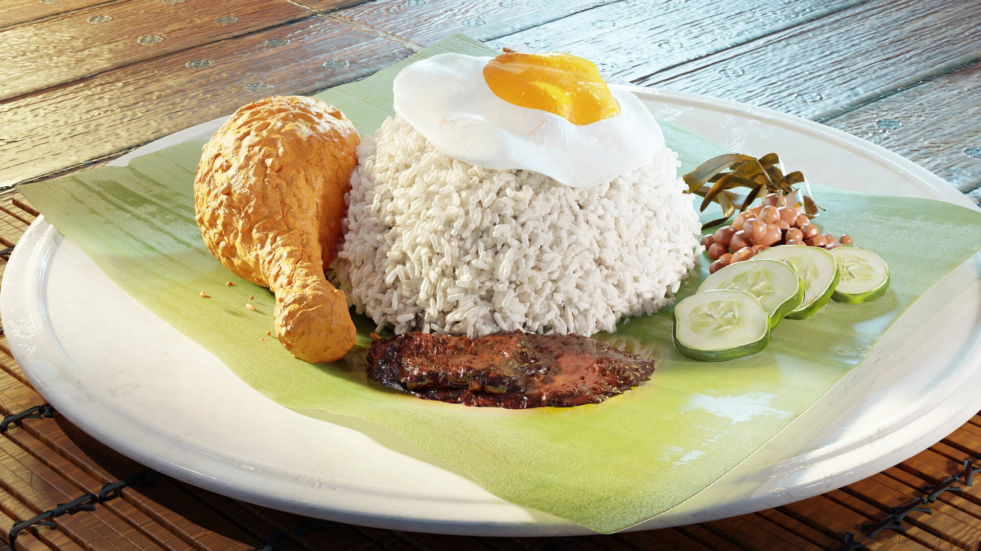 Malaysian Nasi Lemak 3d Remake