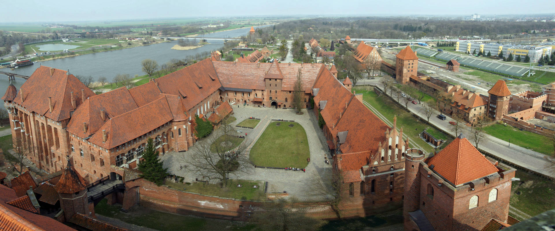 Malbork Castle Poland Aerial View Background
