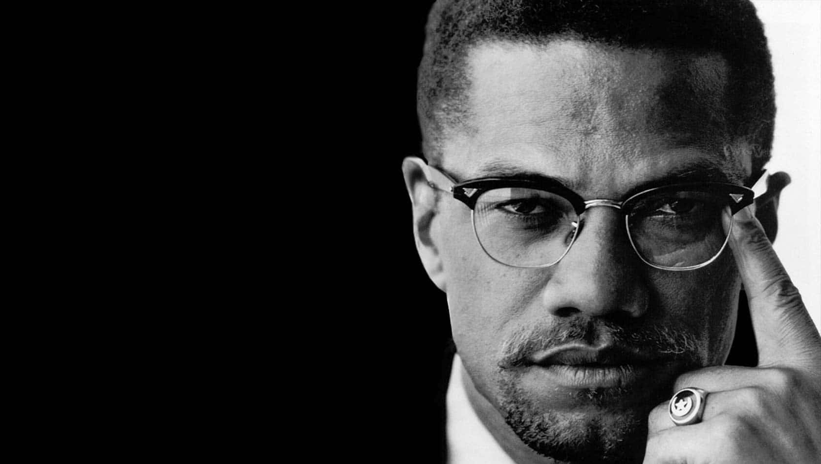Malcolm X Intense Portrait Background