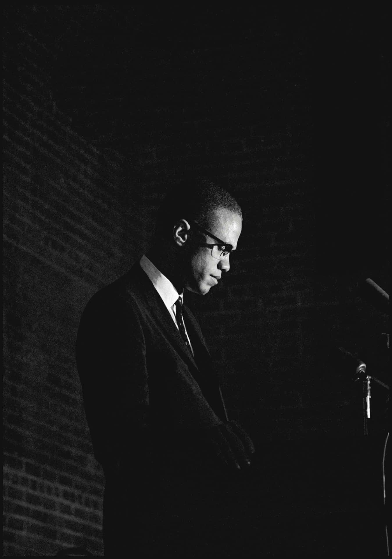 Malcolm X Speakingat Podium