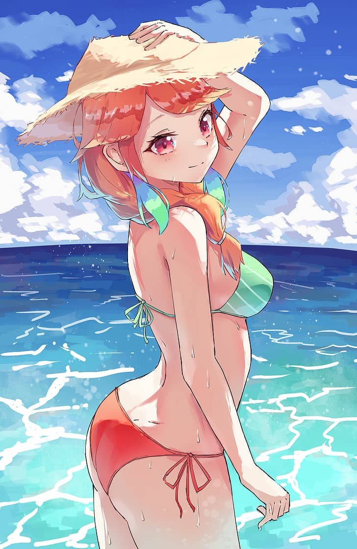 Maldives Anime Girl In Bikini Background