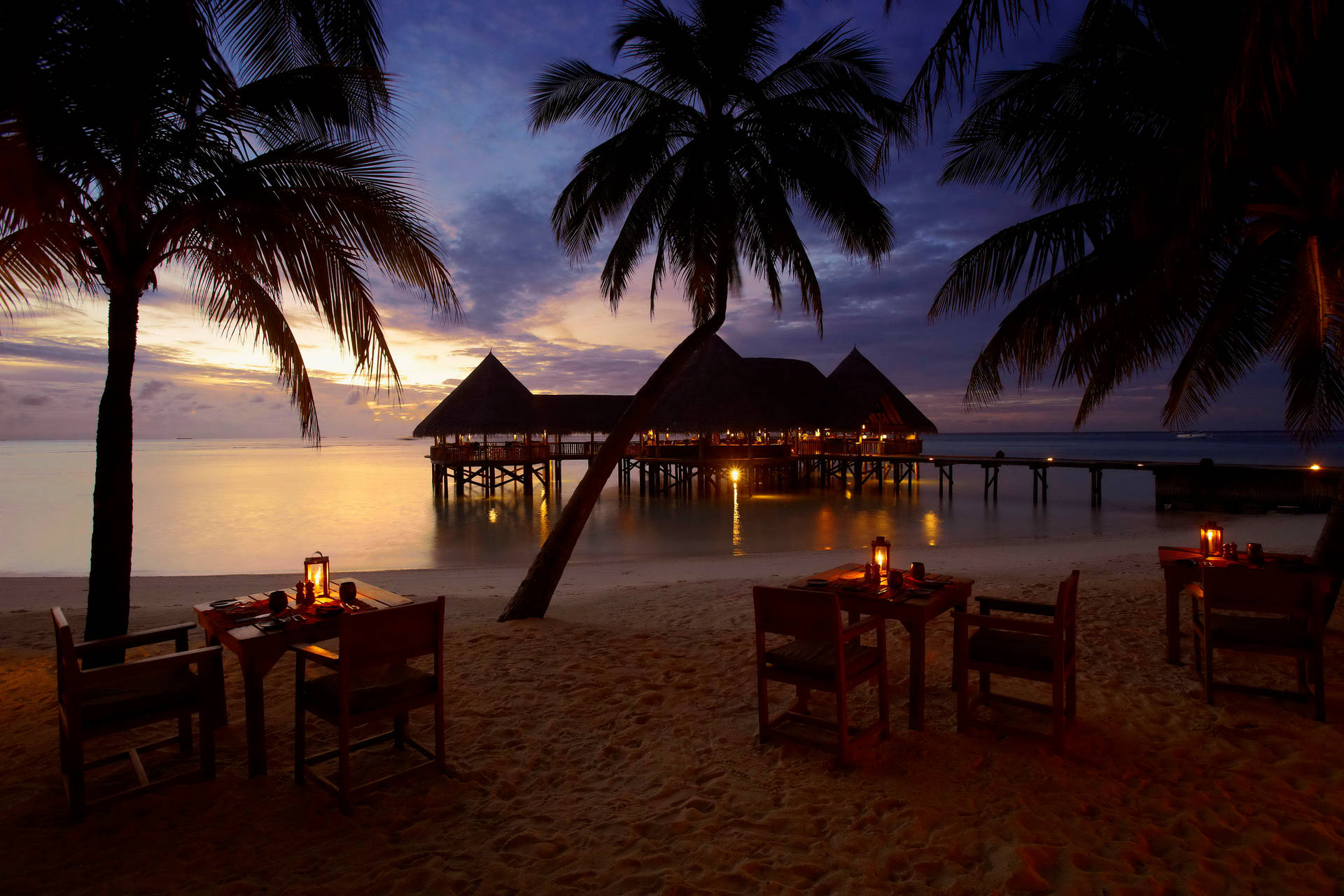 Maldives Luxury Beach Sunset Background