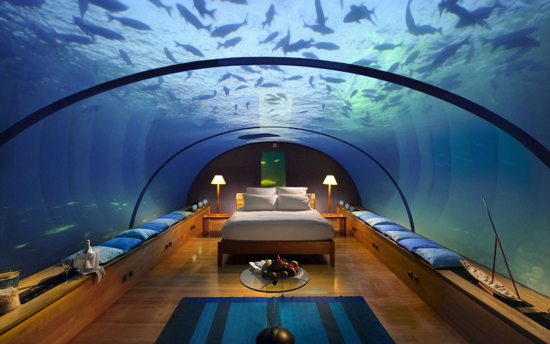 Maldives Underwater Hotel Background