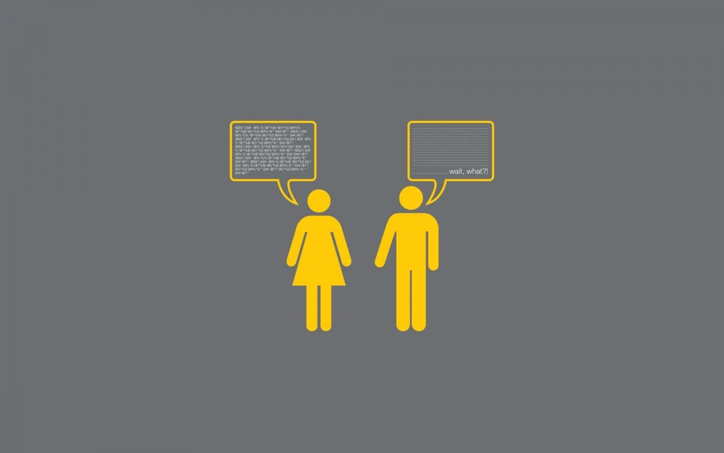 Male And Female Conversation Funny Simple Desktop Background