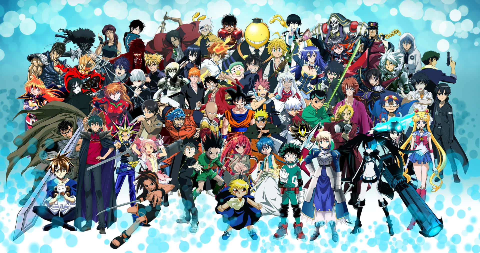 Male Anime Characters Epic Poster Collection Background