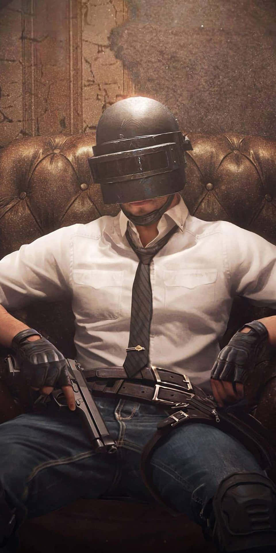 Male Character Holding Pistol Pubg Iphone Background