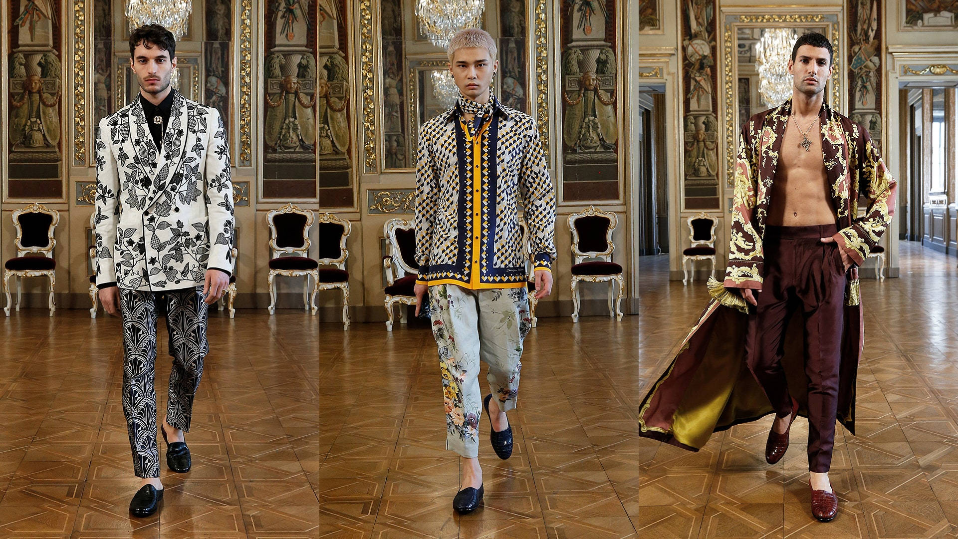 Male Dolce And Gabbana Models With Regal Clothing