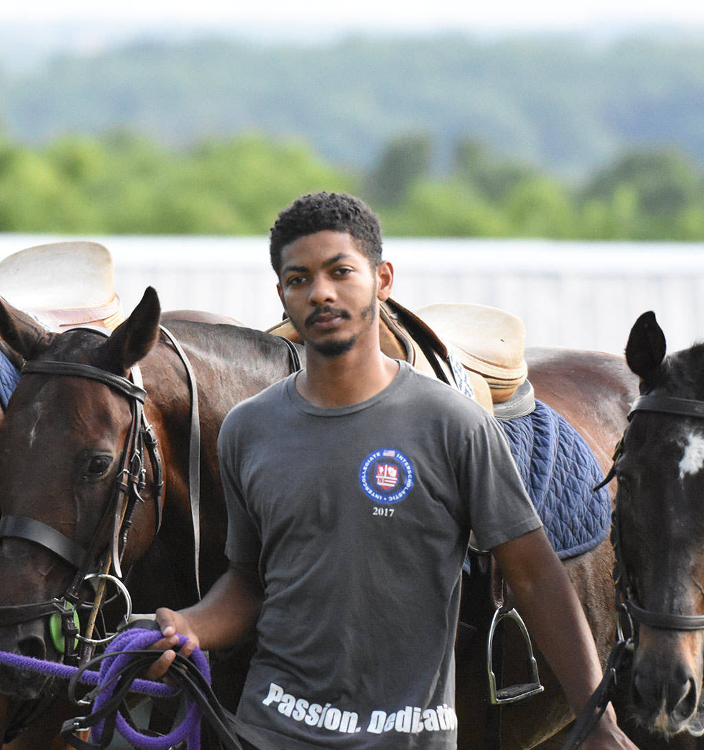 Male Equestrian Horse Trainer Medium Angle Background