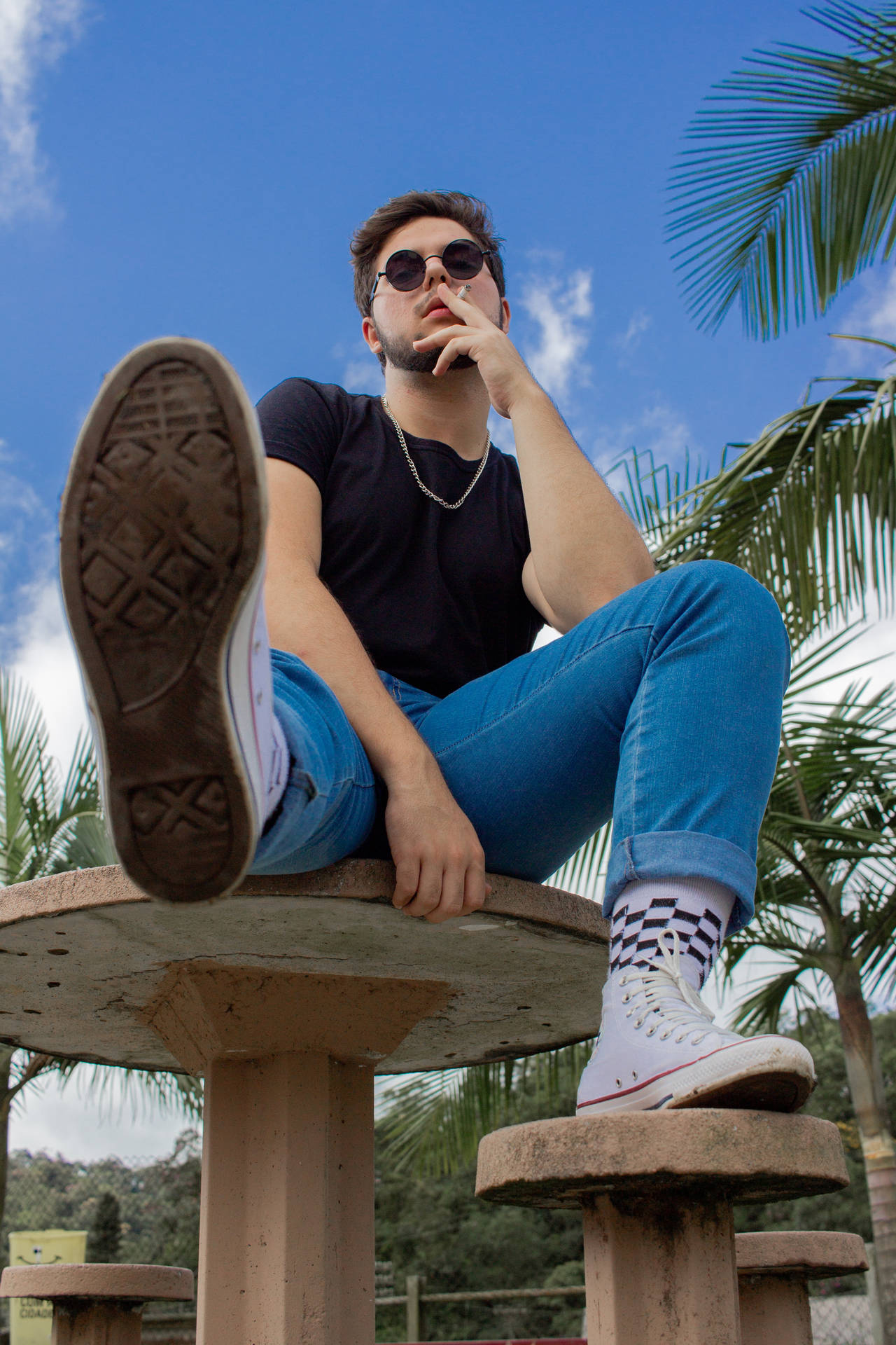 Male Model Converse High Background