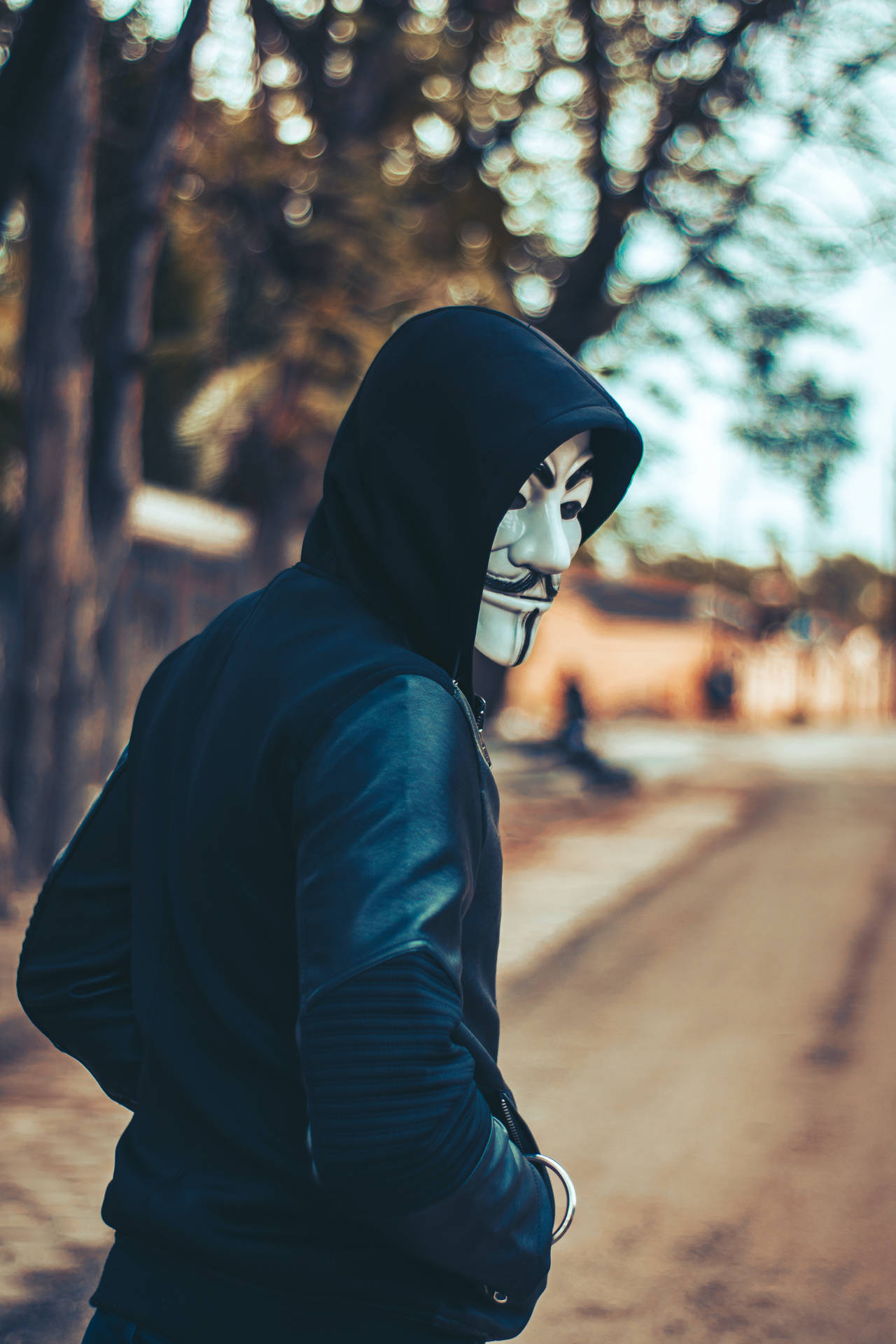 Male Model Hacker Mask Background