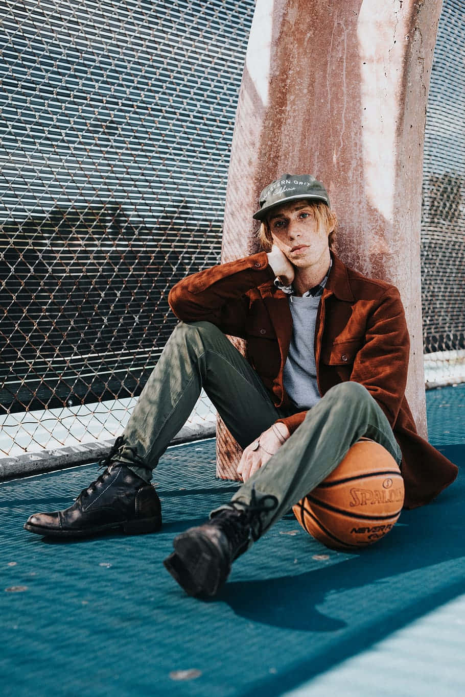 Male Model With Ball Background