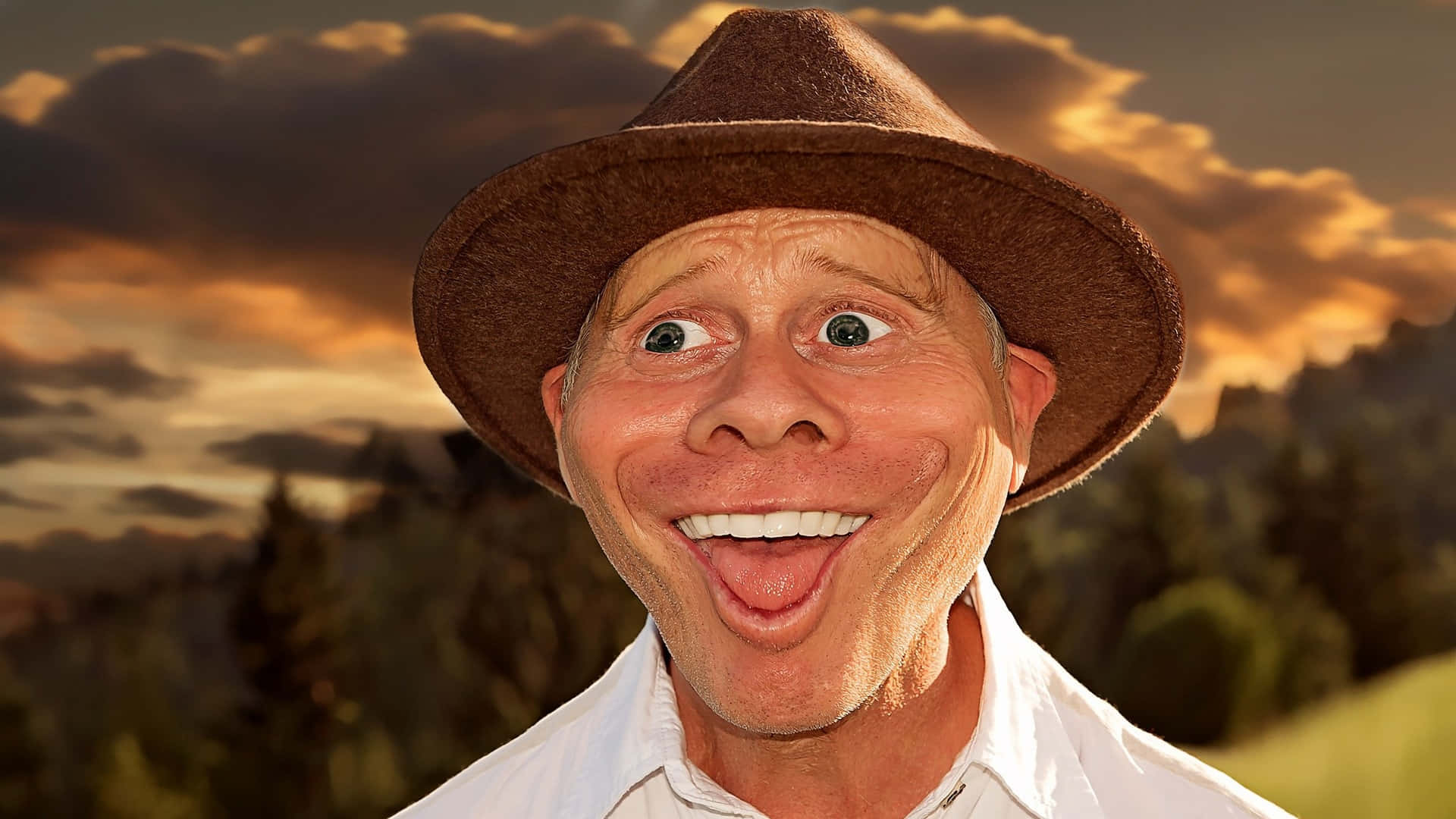 Male Person Funny Face Background