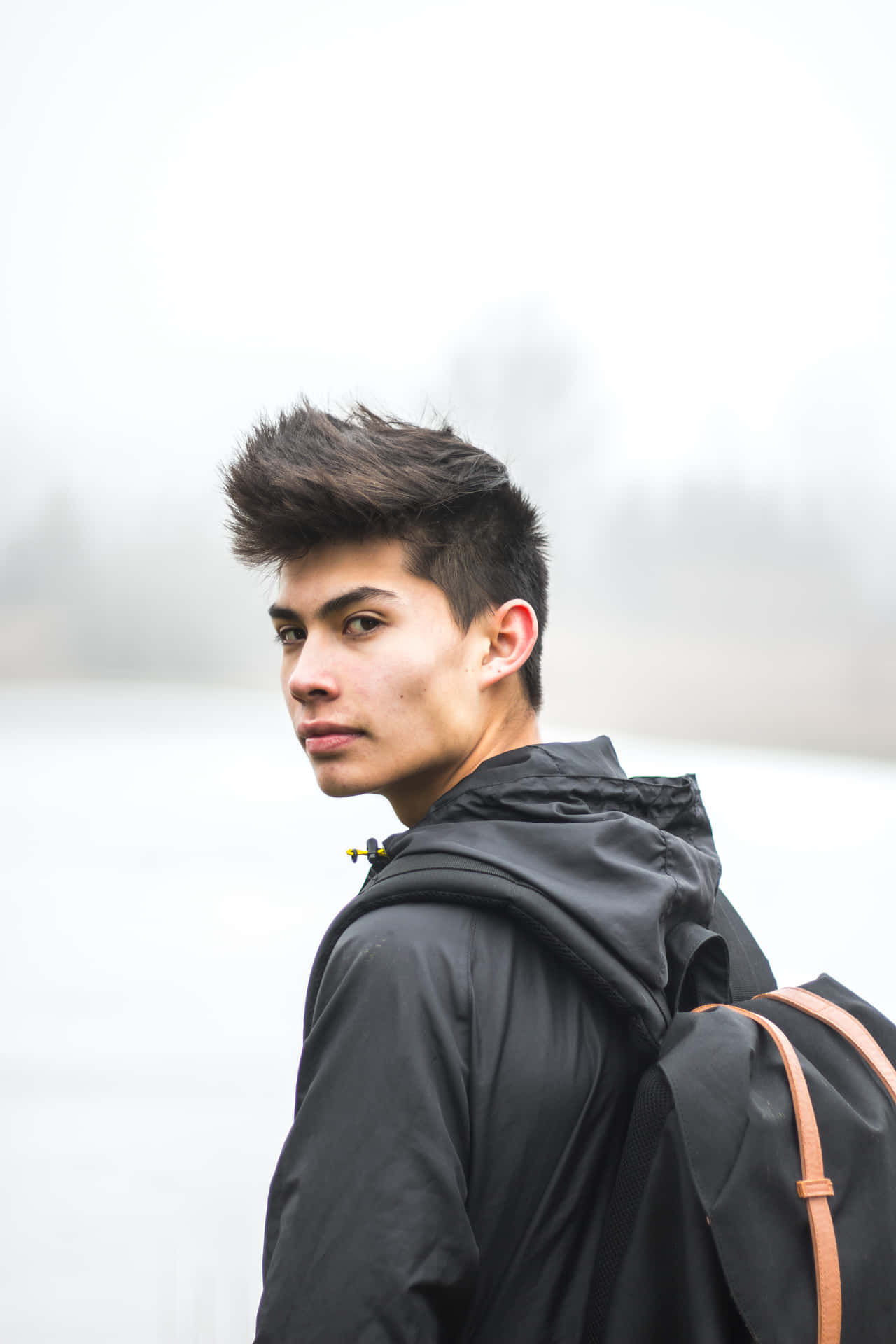 Male Person With Backpack Background