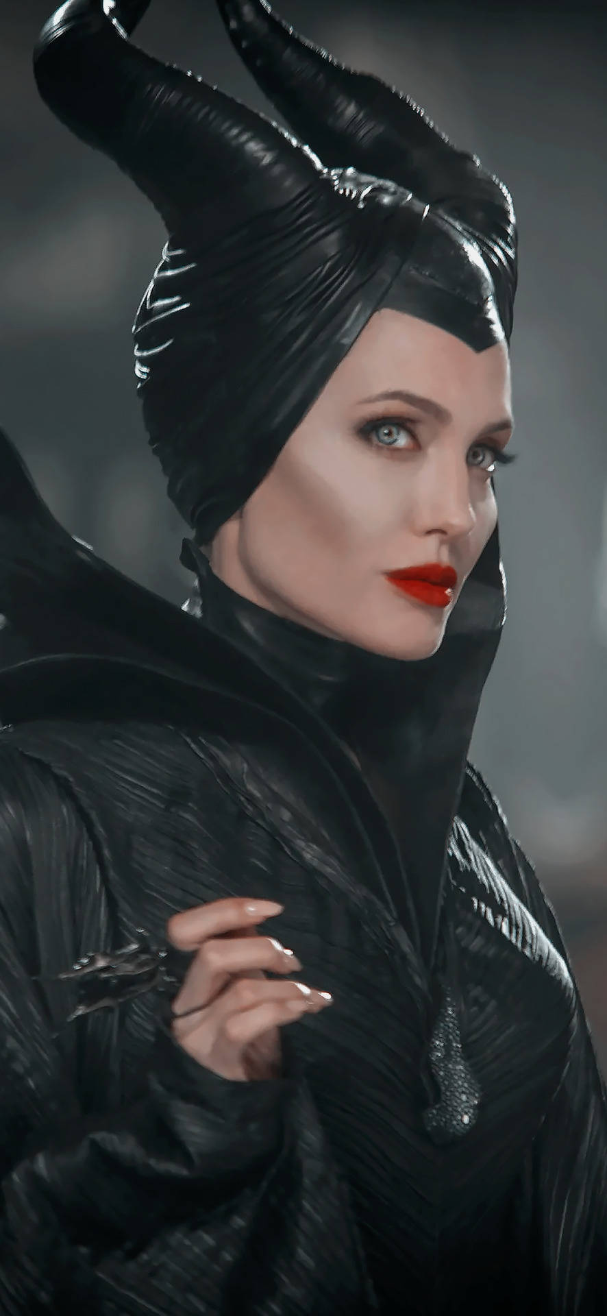 Maleficent Side Profile Portrait Background