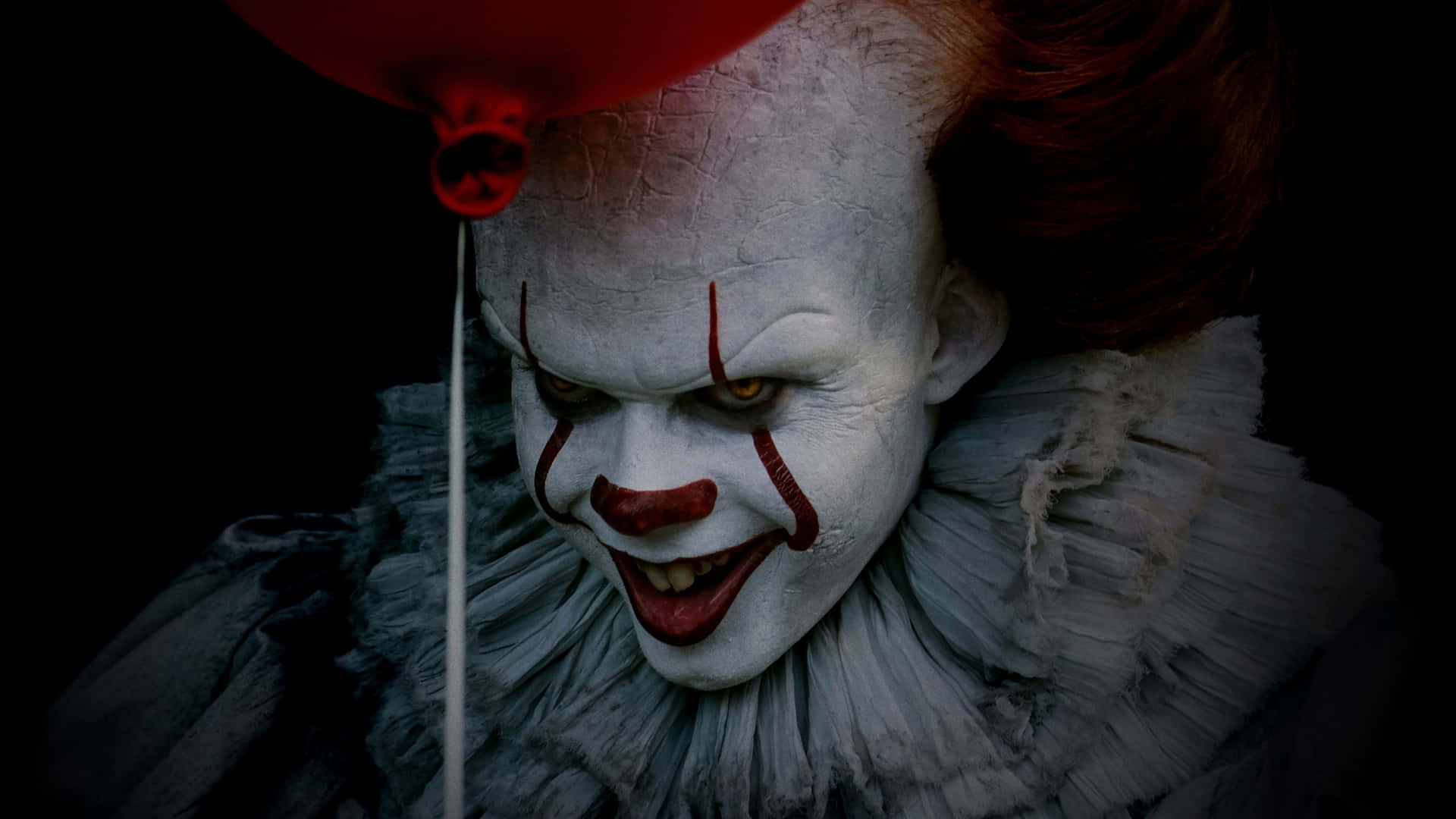 Malevolent Clown Pennywise Lurks In The Shadows Of Derry, Maine. Background