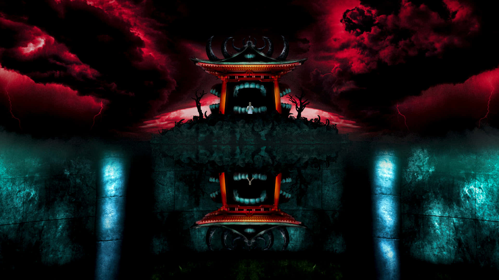 Malevolent Red Shrine [wallpaper] Background