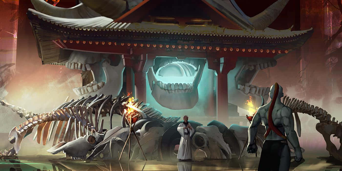 Malevolent Shrine With Skeletons [wallpaper] Background