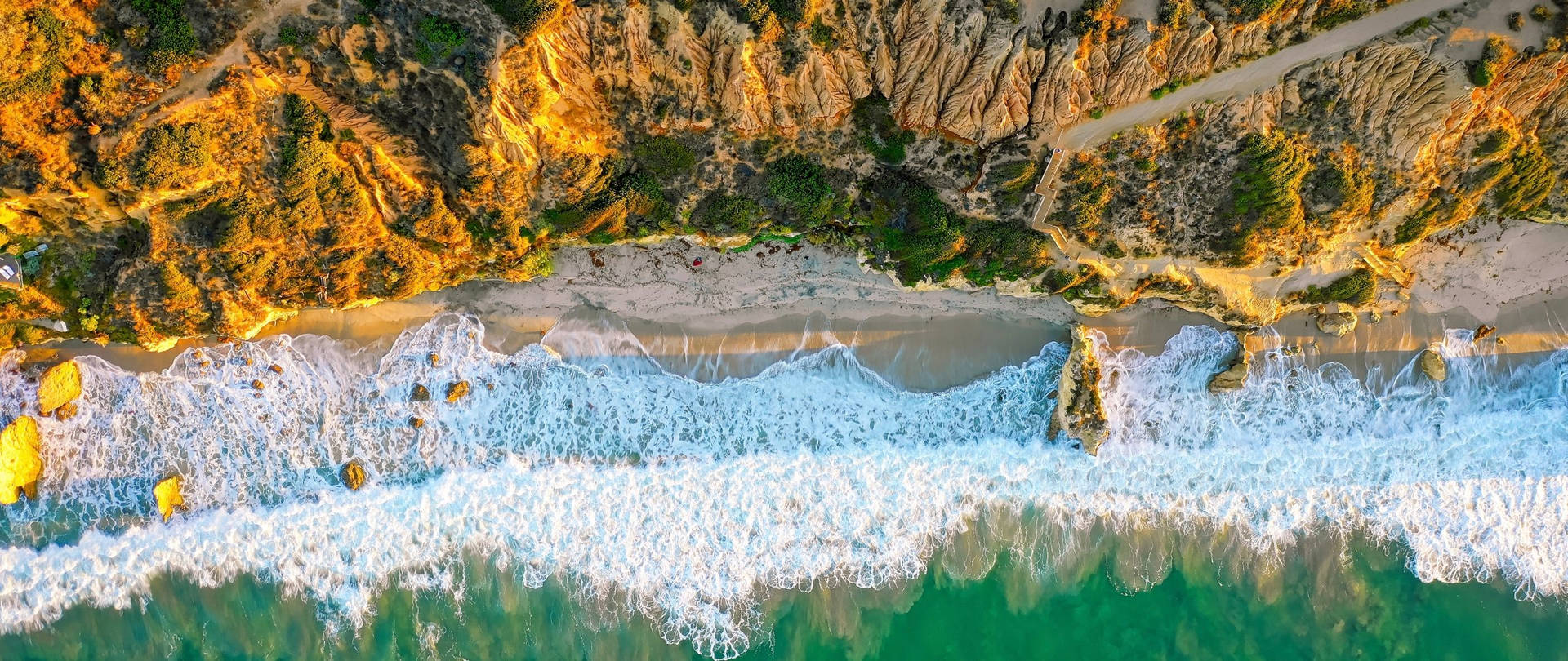 Malibu Beach Aerial View Background