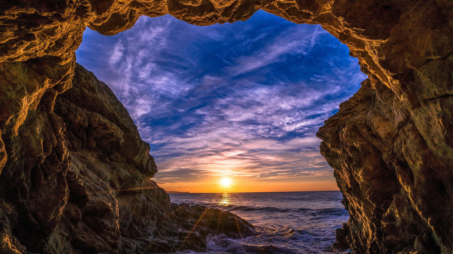 Malibu Beach Sunrise Desktop Purple Sky Background