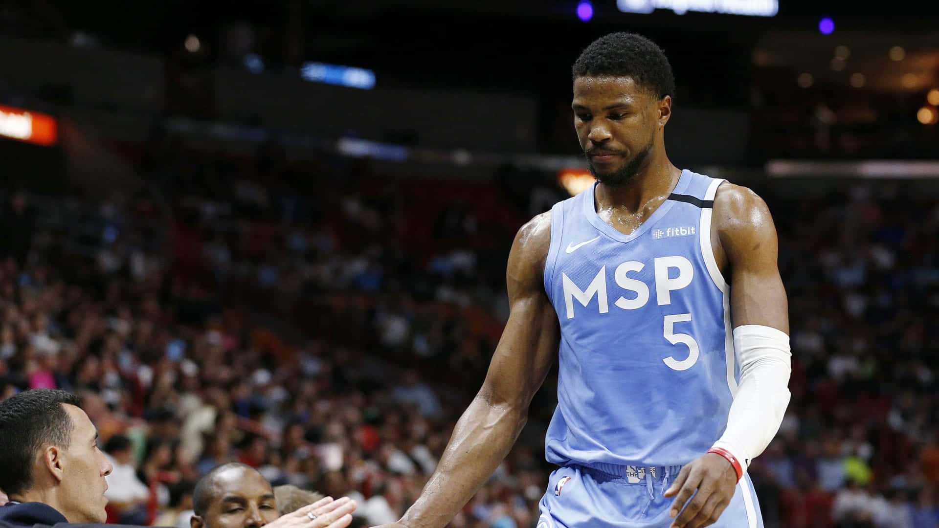 Malik Beasley Game Versus Denver Nuggets Background