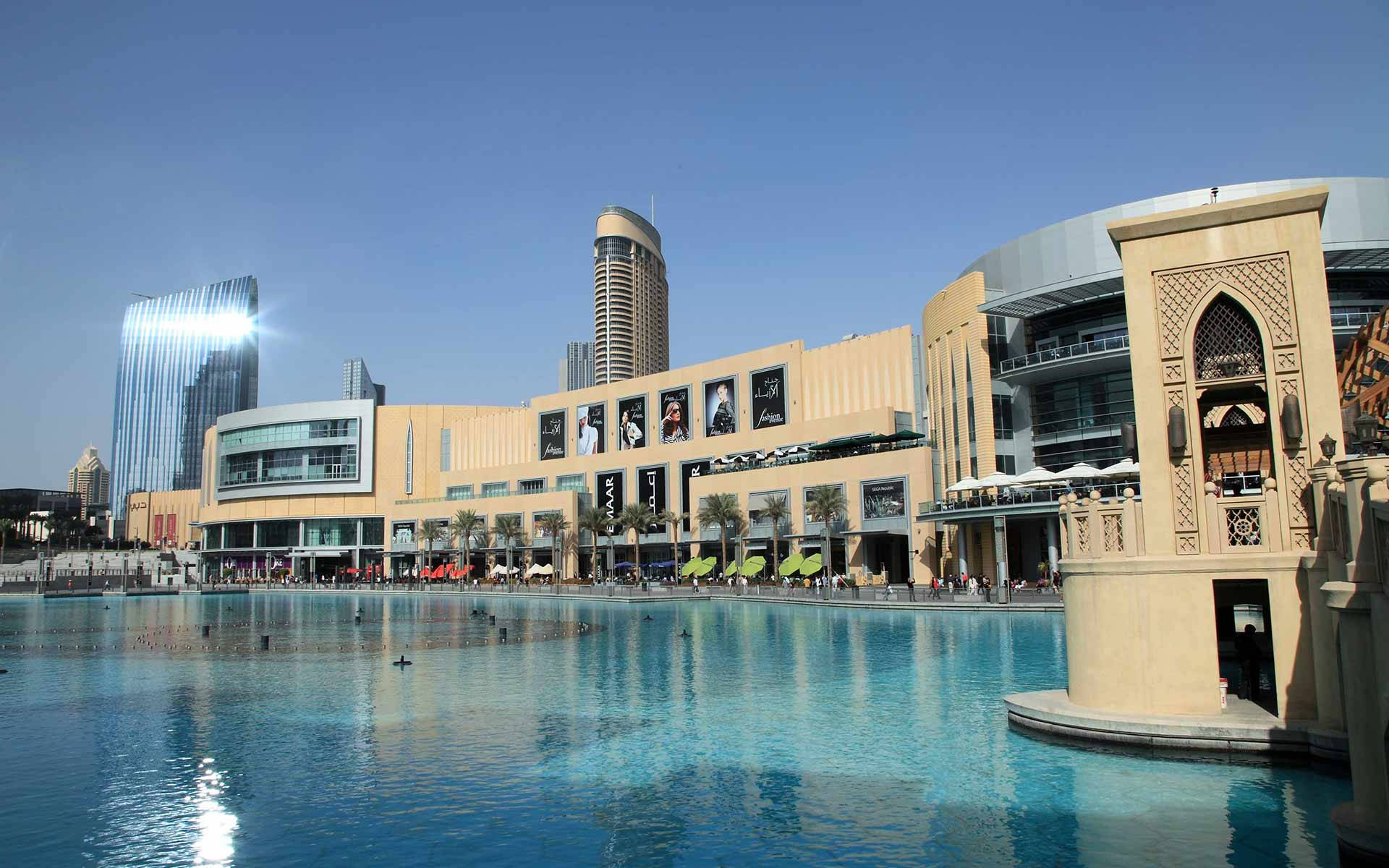 Mall Dubai Shopping Center Lagoon Background