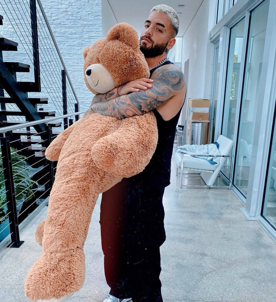 Maluma With A Teddy Bear