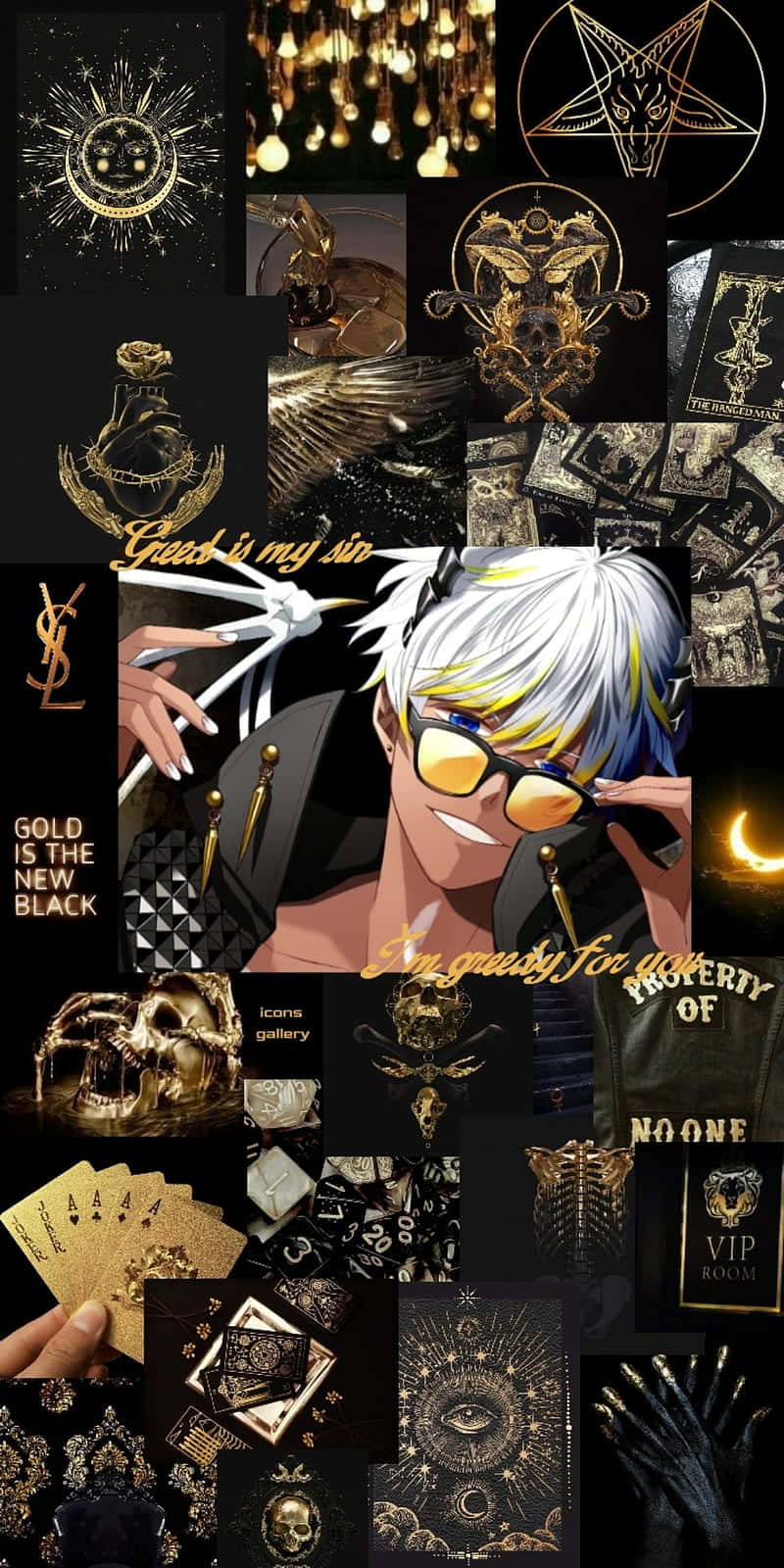 Mammon Collage Aesthetic Obey Me Background