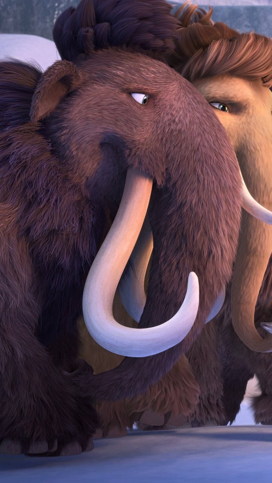 Mammoth Posing Side By Side Background