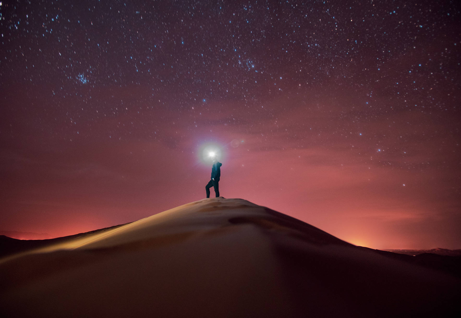 Man At The Sahara Background