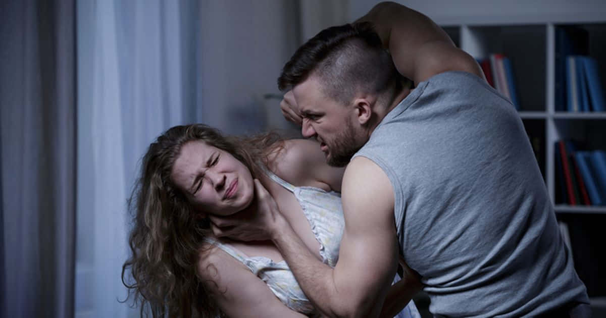 Man Choking A Woman Background