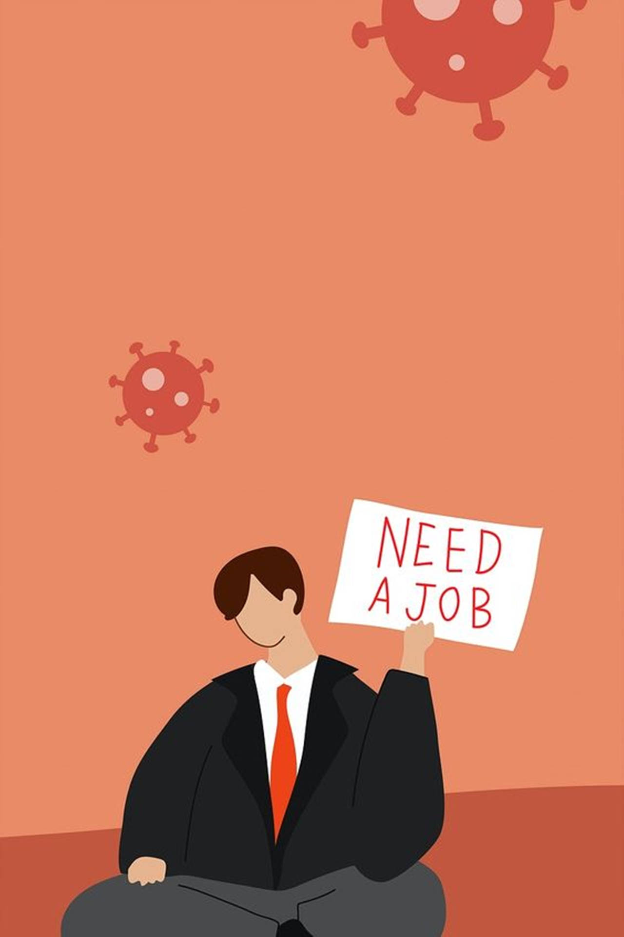 Man Holding Unemployment Sign Background