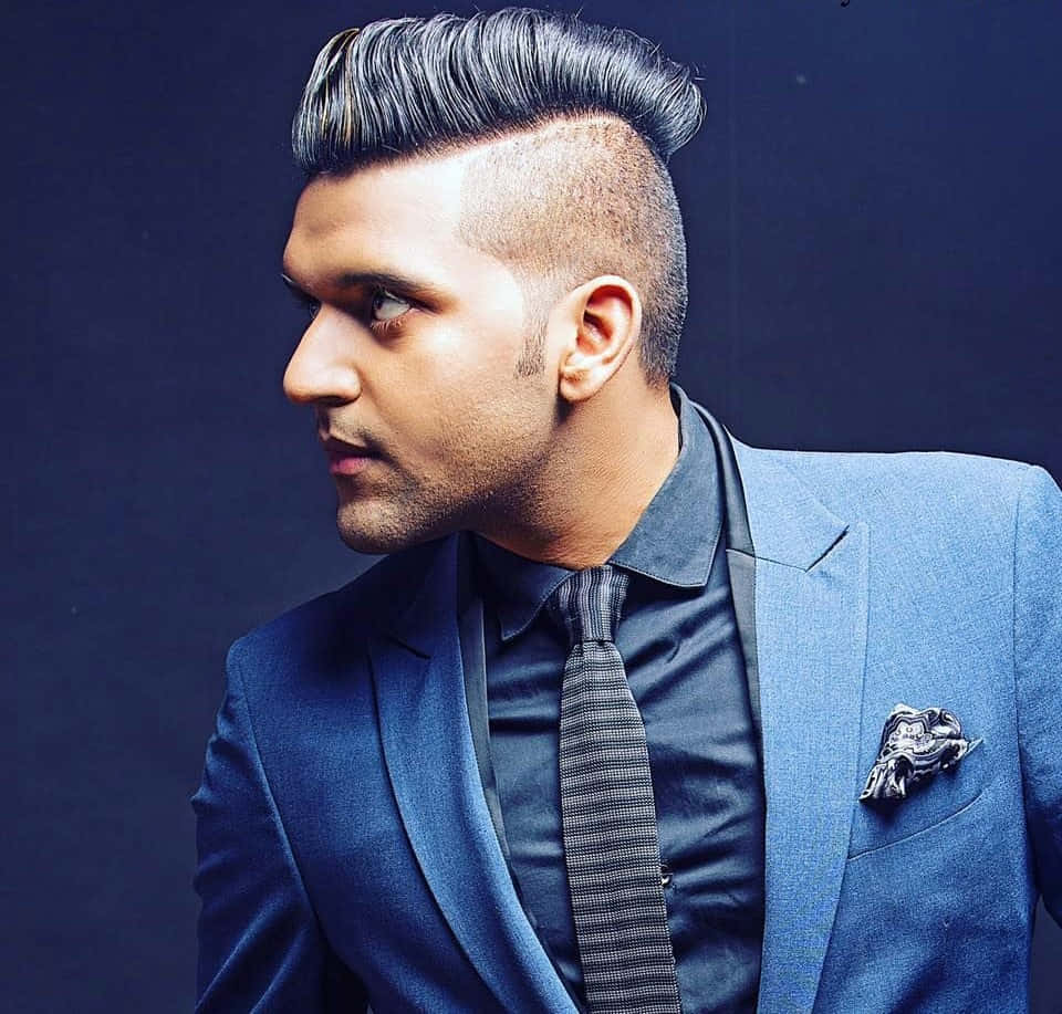 Man In A Suit With Amazing Cutting Style For Hair Background