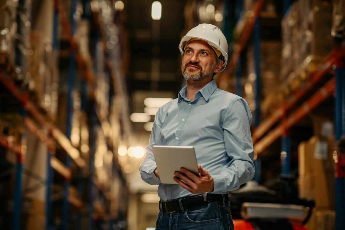Man In A Wholesale Warehouse Background